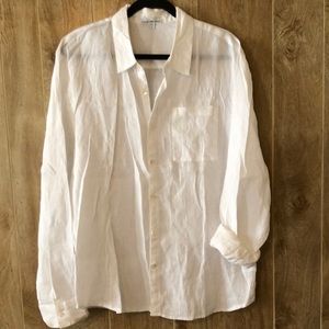 James Perse White Linen Shirt